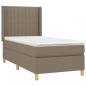 Preview: Boxspringbett mit Matratze & LED Taupe 100x200 cm Stoff 