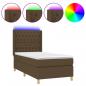 Preview: Boxspringbett mit Matratze & LED Dunkelbraun 90x200 cm Stoff