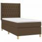 Preview: Boxspringbett mit Matratze & LED Dunkelbraun 90x200 cm Stoff