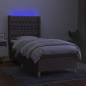 Preview: Boxspringbett mit Matratze & LED Taupe 100x200 cm Stoff