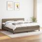 Preview: ARDEBO.de - Boxspringbett mit Matratze Taupe 200x200 cm Stoff