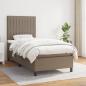 Preview: ARDEBO.de - Boxspringbett mit Matratze Taupe 100x200 cm Stoff