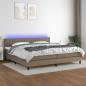 Preview: ARDEBO.de - Boxspringbett mit Matratze & LED Taupe 200x200 cm Stoff