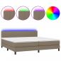 Preview: Boxspringbett mit Matratze & LED Taupe 200x200 cm Stoff