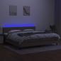 Preview: Boxspringbett mit Matratze & LED Taupe 200x200 cm Stoff