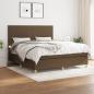 Preview: ARDEBO.de - Boxspringbett mit Matratze Dunkelbraun 180x200 cm Stoff