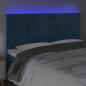 Preview: LED Kopfteil Dunkelblau 160x5x118/128 cm Samt