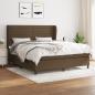 Preview: ARDEBO.de - Boxspringbett mit Matratze Dunkelbraun 160x200 cm Stoff