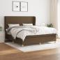 Preview: ARDEBO.de - Boxspringbett mit Matratze Dunkelbraun 180x200 cm Stoff