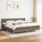 Preview: ARDEBO.de - Boxspringbett mit Matratze Taupe 200x200 cm Stoff