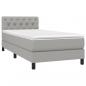 Preview: Boxspringbett mit Matratze & LED Hellgrau 80x200 cm Stoff