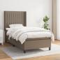 Preview: ARDEBO.de - Boxspringbett mit Matratze Taupe 100x200 cm Stoff