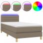 Preview: Boxspringbett mit Matratze & LED Taupe 100x200 cm Stoff