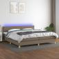 Preview: ARDEBO.de - Boxspringbett mit Matratze & LED Taupe 200x200 cm Stoff