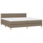 Preview: Boxspringbett mit Matratze & LED Taupe 200x200 cm Stoff