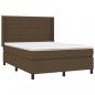 Preview: Boxspringbett mit Matratze & LED Dunkelbraun 140x190 cm Stoff