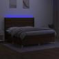 Preview: Boxspringbett mit Matratze & LED Dunkelbraun 180x200 cm Stoff