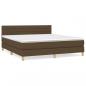 Preview: Boxspringbett mit Matratze Dunkelbraun 160x200 cm Stoff