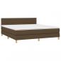 Preview: Boxspringbett mit Matratze Dunkelbraun 160x200 cm Stoff