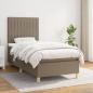 Preview: ARDEBO.de - Boxspringbett mit Matratze Taupe 100x200 cm Stoff