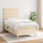 Preview: ARDEBO.de - Boxspringbett mit Matratze Creme 90x200 cm Stoff