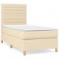 Preview: Boxspringbett mit Matratze Creme 90x200 cm Stoff