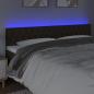 Preview: LED Kopfteil Dunkelbraun 180x7x78/88 cm Stoff