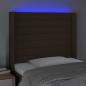 Preview: LED Kopfteil Dunkelbraun 83x16x118/128 cm Stoff