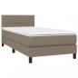 Preview: Boxspringbett mit Matratze & LED Taupe 100x200 cm Stoff