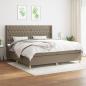 Preview: ARDEBO.de - Boxspringbett mit Matratze Taupe 200x200 cm Stoff