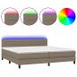 Preview: Boxspringbett mit Matratze & LED Taupe 200x200 cm Stoff