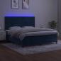 Preview: Boxspringbett mit Matratze & LED Dunkelblau 160x200 cm Samt