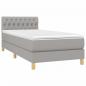 Preview: Boxspringbett mit Matratze & LED Hellgrau 80x200 cm Stoff