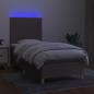 Preview: Boxspringbett mit Matratze & LED Taupe 100x200 cm Stoff