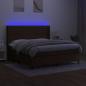 Preview: Boxspringbett mit Matratze & LED Dunkelbraun 160x200 cm Stoff