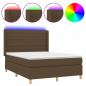 Preview: Boxspringbett mit Matratze & LED Dunkelbraun 140x190 cm Stoff