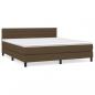 Preview: Boxspringbett mit Matratze Dunkelbraun 160x200 cm Stoff