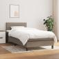 Preview: ARDEBO.de - Boxspringbett mit Matratze Taupe 100x200 cm Stoff