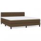 Preview: Boxspringbett mit Matratze Dunkelbraun 180x200 cm Stoff