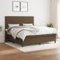 Preview: ARDEBO.de - Boxspringbett mit Matratze Dunkelbraun 180x200 cm Stoff