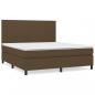 Preview: Boxspringbett mit Matratze Dunkelbraun 180x200 cm Stoff