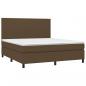 Preview: Boxspringbett mit Matratze Dunkelbraun 180x200 cm Stoff