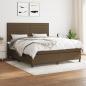 Preview: ARDEBO.de - Boxspringbett mit Matratze Dunkelbraun 160x200 cm Stoff