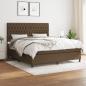 Preview: ARDEBO.de - Boxspringbett mit Matratze Dunkelbraun 180x200 cm Stoff