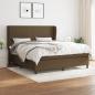 Preview: ARDEBO.de - Boxspringbett mit Matratze Dunkelbraun 180x200 cm Stoff