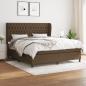 Preview: ARDEBO.de - Boxspringbett mit Matratze Dunkelbraun 180x200 cm Stoff