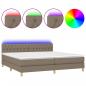 Preview: Boxspringbett mit Matratze & LED Taupe 200x200 cm Stoff