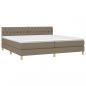 Preview: Boxspringbett mit Matratze & LED Taupe 200x200 cm Stoff