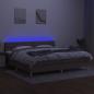 Preview: Boxspringbett mit Matratze & LED Taupe 200x200 cm Stoff