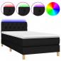 Preview: Boxspringbett mit Matratze & LED Schwarz 80x200 cm Stoff